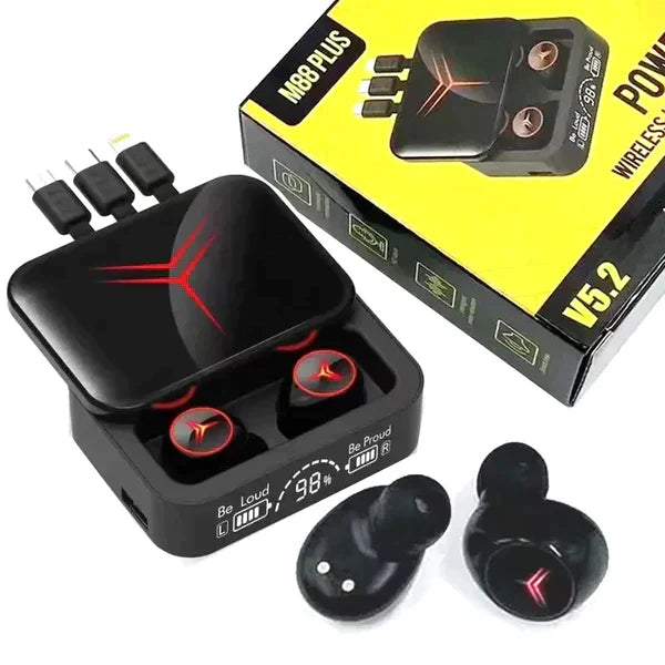 M88 V5.3 DUAL MODE GAMMING WIRELESS EARBUDS WITH POWER BANK