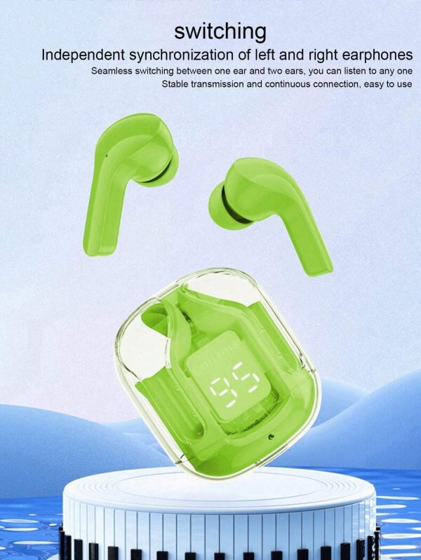 Air31 Earbuds Wireless Crystal Transparent Bluetooth 5.3 Air 31 Ear Buds Wireless Headset (with Pouch) mobile accessories Lavishdeals.pk 