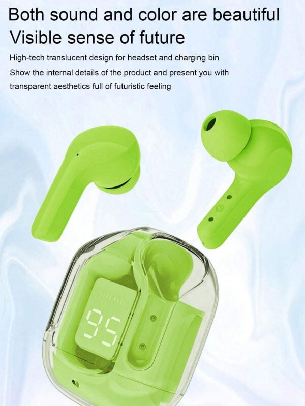 Air31 Earbuds Wireless Crystal Transparent Bluetooth 5.3 Air 31 Ear Buds Wireless Headset (with Pouch) mobile accessories Lavishdeals.pk 